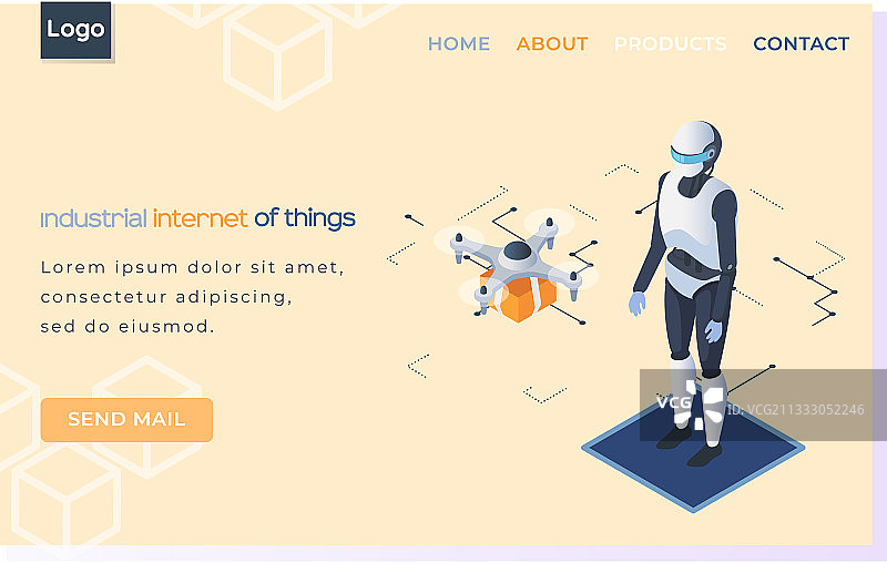 工业互联网事物着陆页图片素材