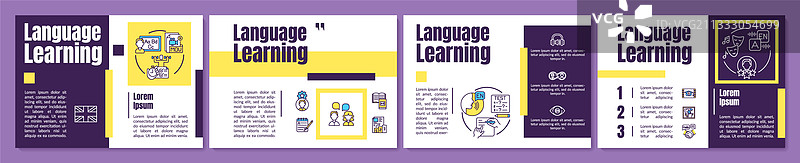 语言学习宣传册模板图片素材