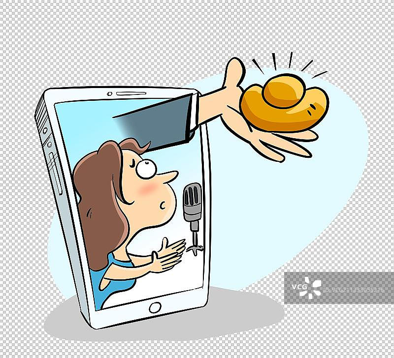 被财富诱惑的女主播图片素材