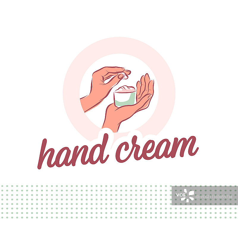 手部护理霜标签与手持罐图标图片素材