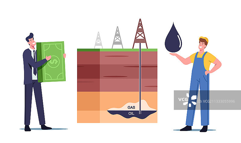 商人和工人更换机油图片素材