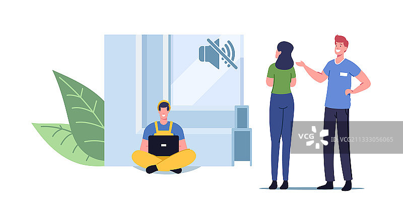 迷你推销员角色展示巨大隔音图片素材