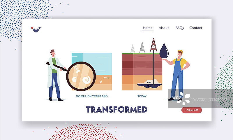 化石资源勘探着陆页模板图片素材