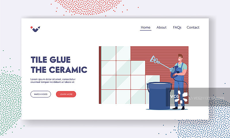 陶瓷瓷砖铺设翻新工程着陆页图片素材
