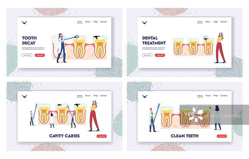 口腔牙科着陆页模板图片素材