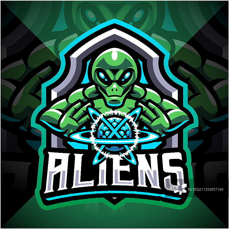 外星人电竞吉祥物Logo设计图片素材