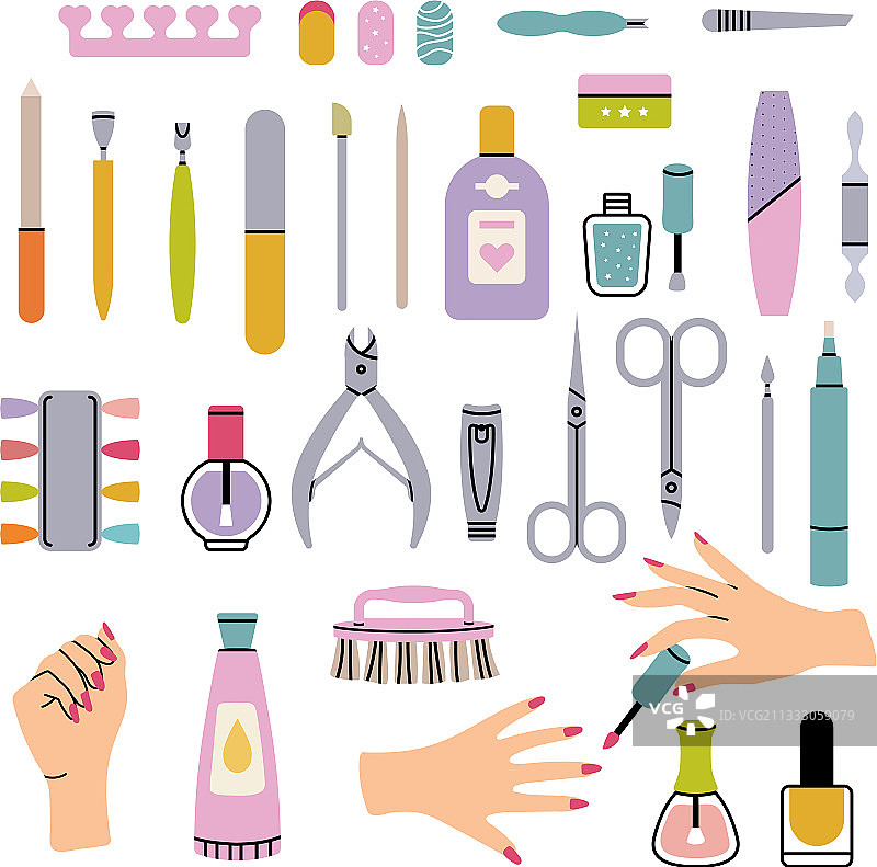 美甲店用品：抛光指甲修脚工具图片素材