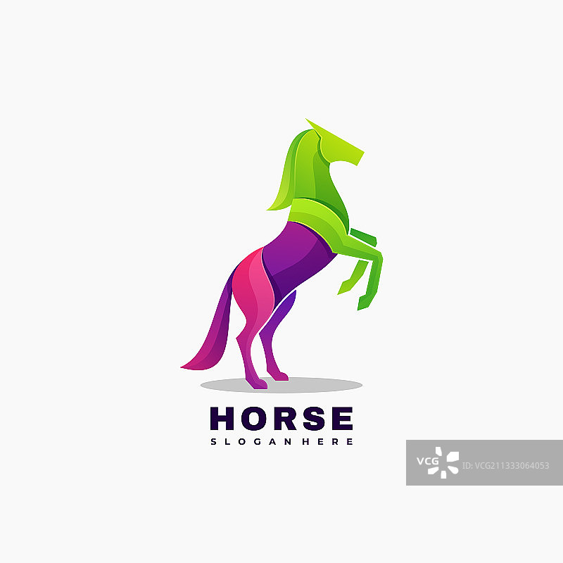 彩色骏马标志模板图片素材