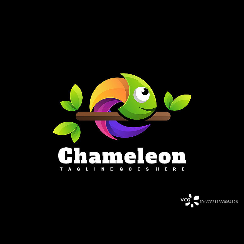 彩色变色龙Logo模板图片素材