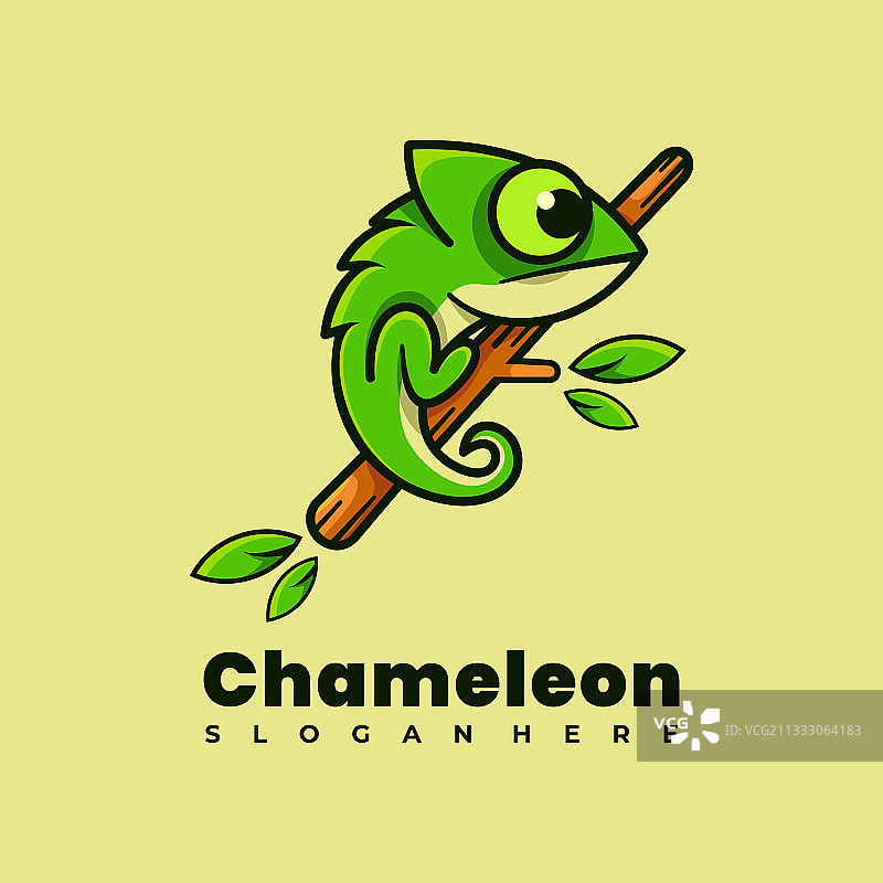 变色龙吉祥物logo设计图片素材