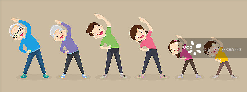 一家人一起锻炼图片素材