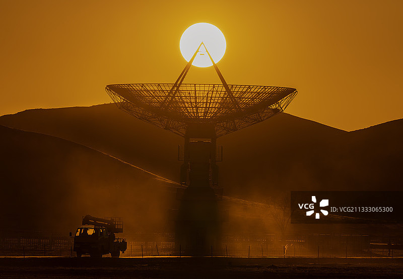 天文台落日图片素材