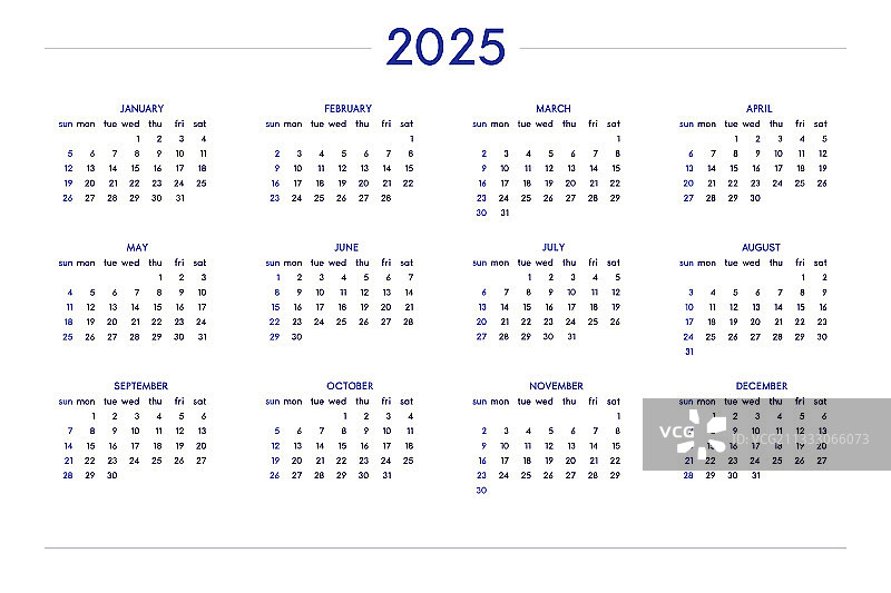 2025年经典简约风挂历图片素材