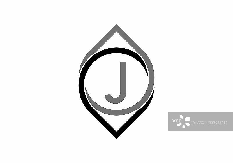 黑灰色J字母边框图片素材