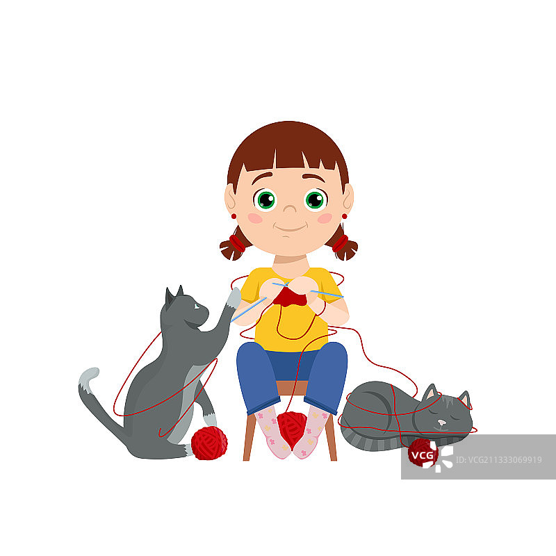 小女孩的行为图片素材