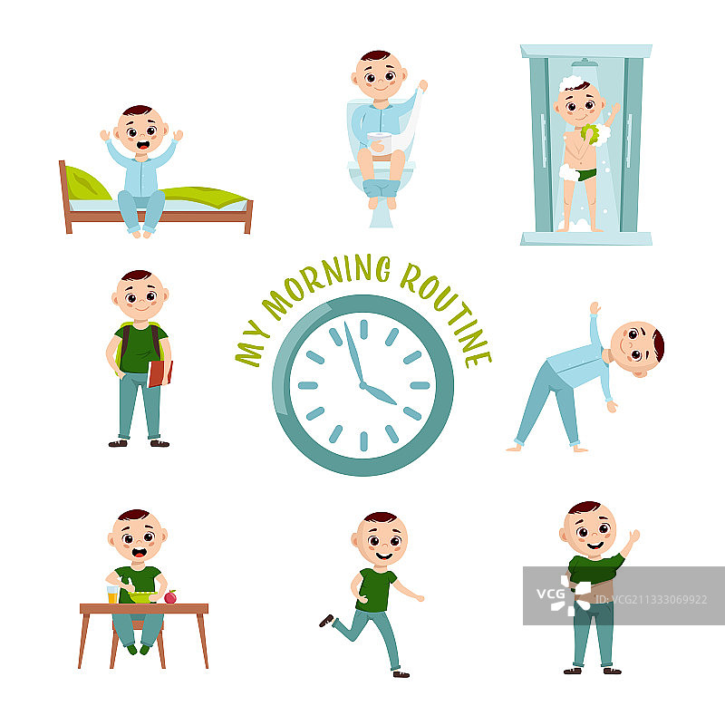 男孩的早晨日常图片素材