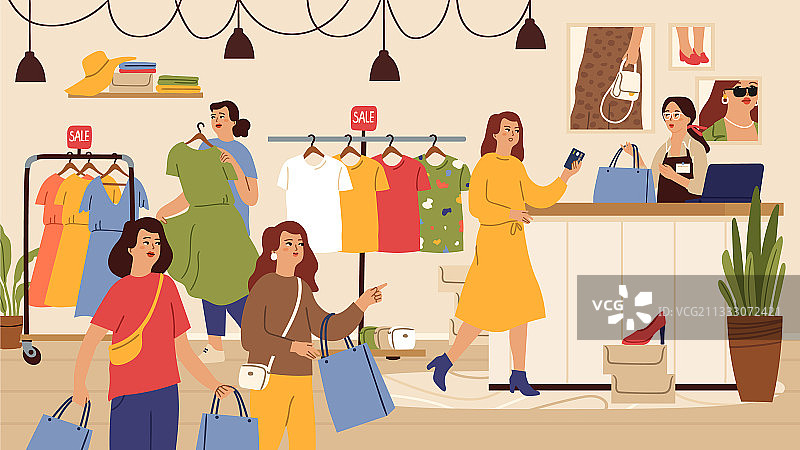 时尚商店女装店或促销图片素材