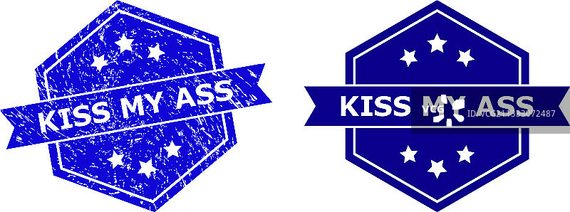 六边形做旧表面印章图片素材