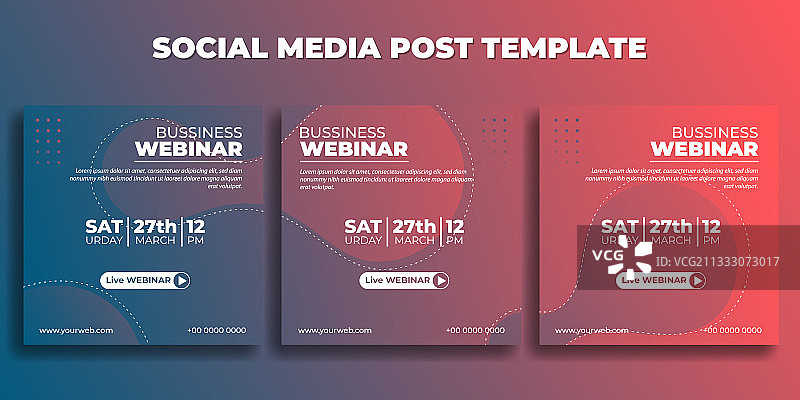 社交媒体帖子模板合集图片素材