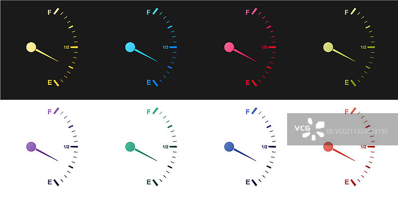 黑色背景上的电机燃气表图标图片素材