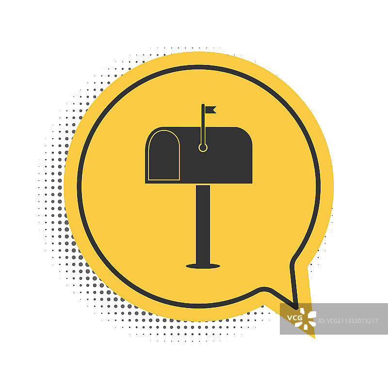 白色背景上的黑色邮箱图标图片素材