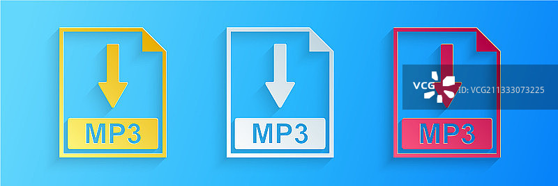 剪纸MP3文件下载图标图片素材