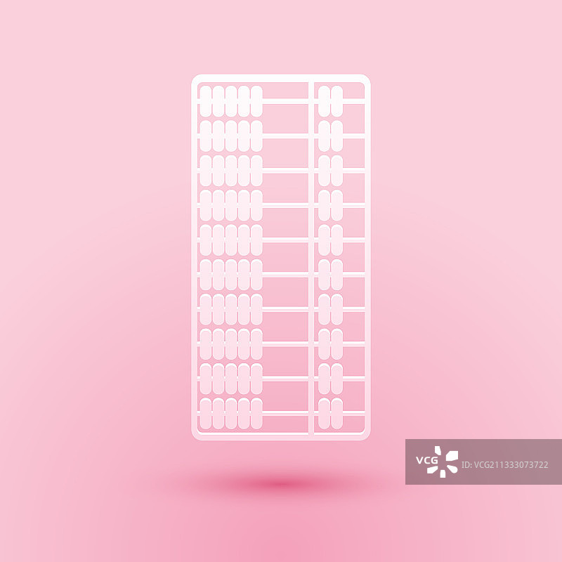 粉色背景的纸雕算盘图标图片素材