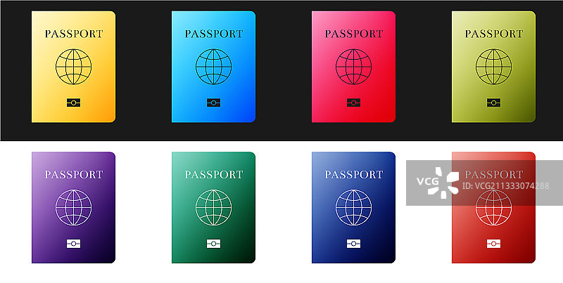 带有生物识别数据的护照图标素材图片素材