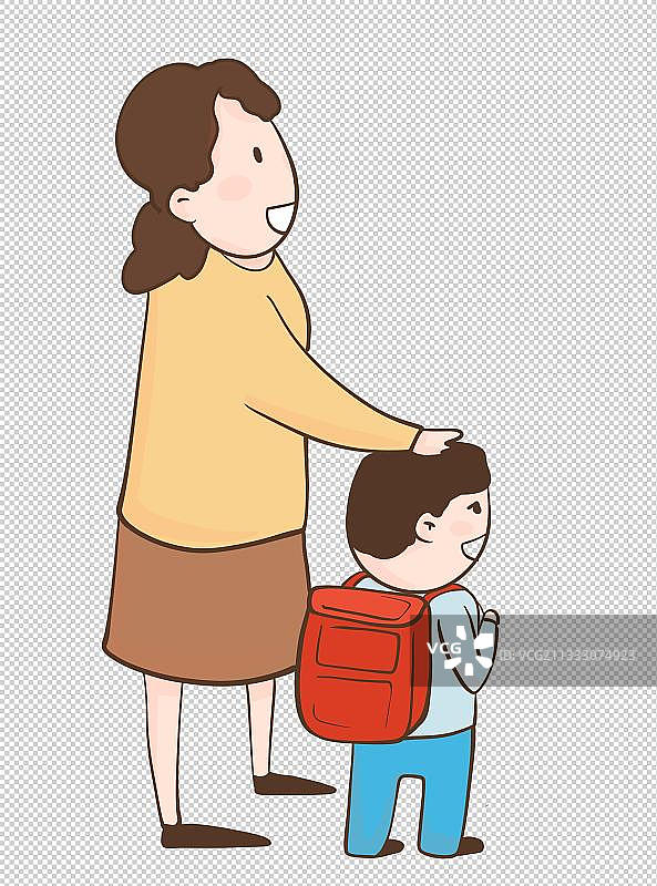 卡通人物插画元素母亲孩子图片素材
