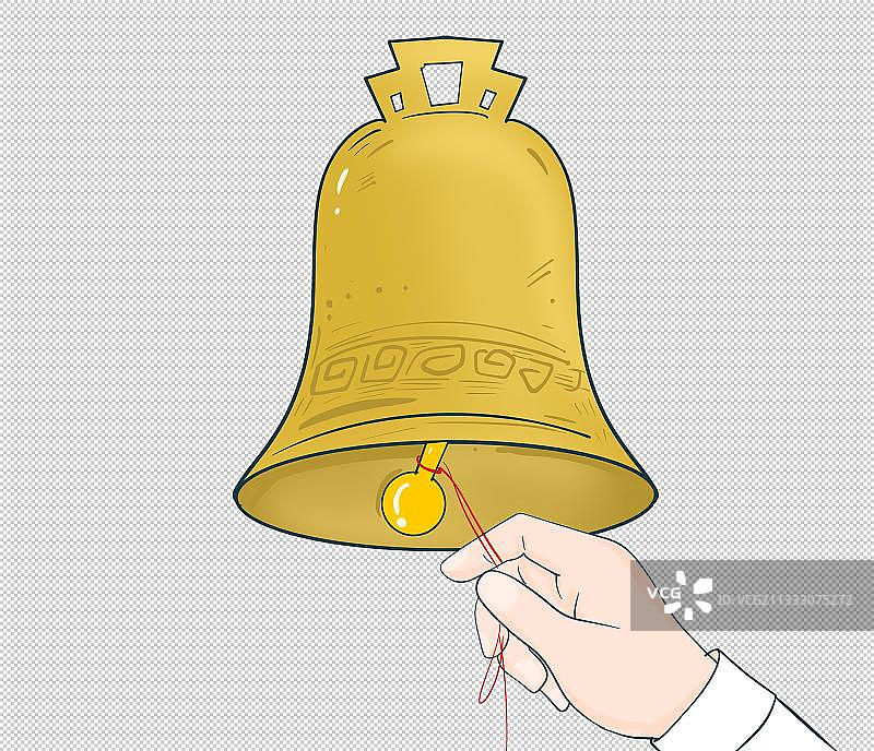 敲响警钟插画元素图片素材