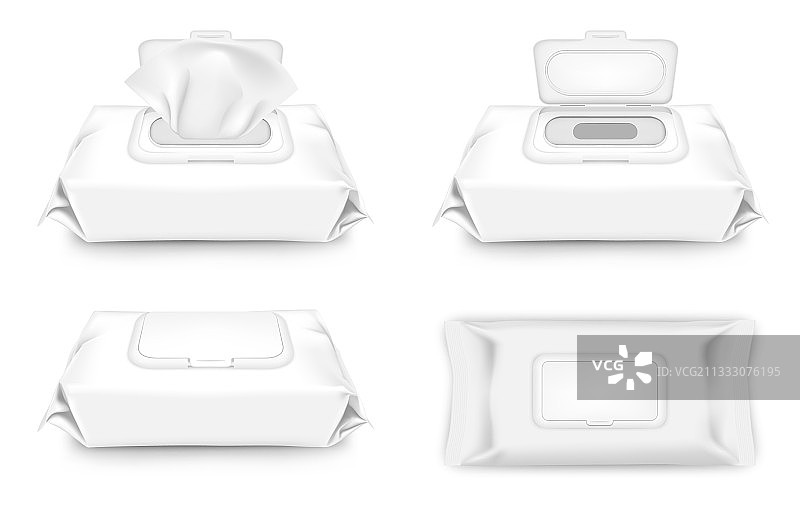 逼真细腻的3D清洁湿巾套装图片素材