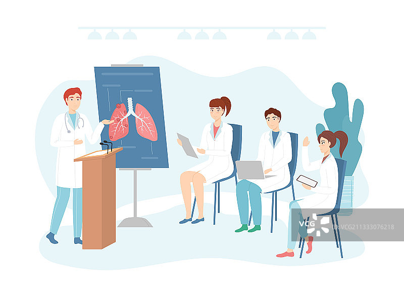 卡通彩色人物与医疗图片素材