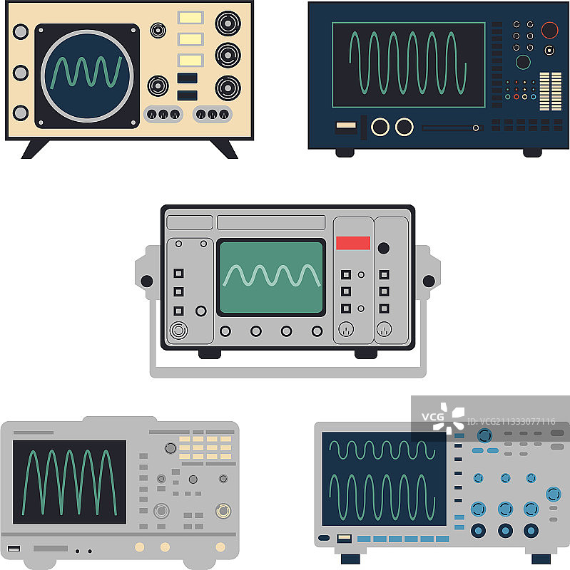 新旧示波器2D套装图片素材