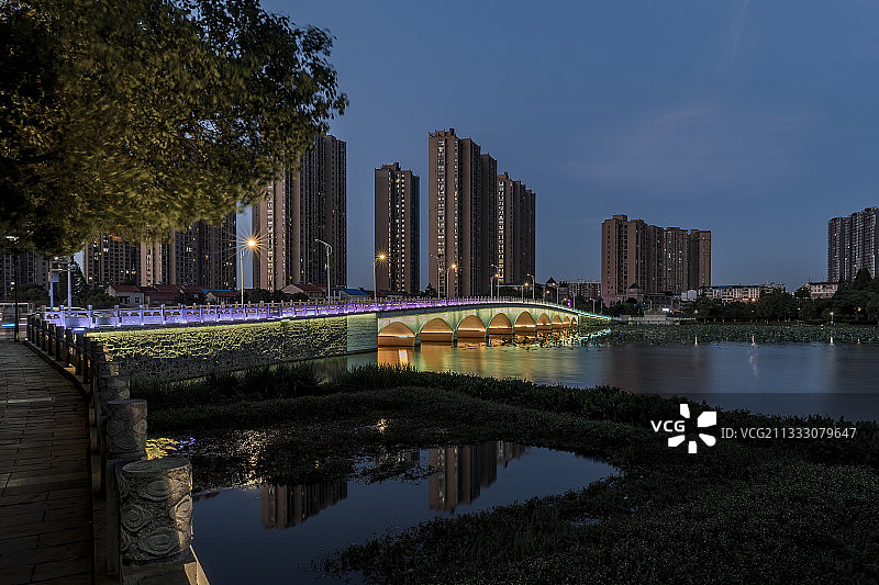 夜色莲花湖图片素材