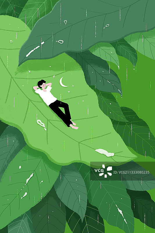 下雨插画图片素材