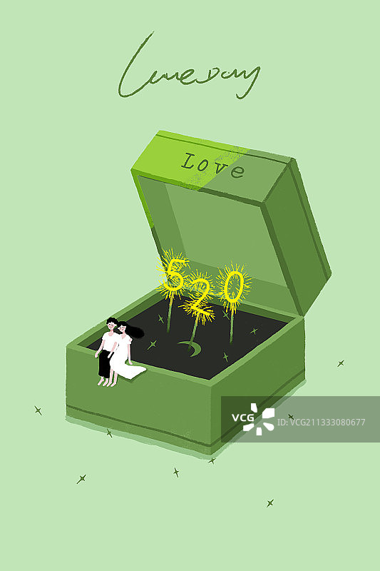 520情人节插画图片素材