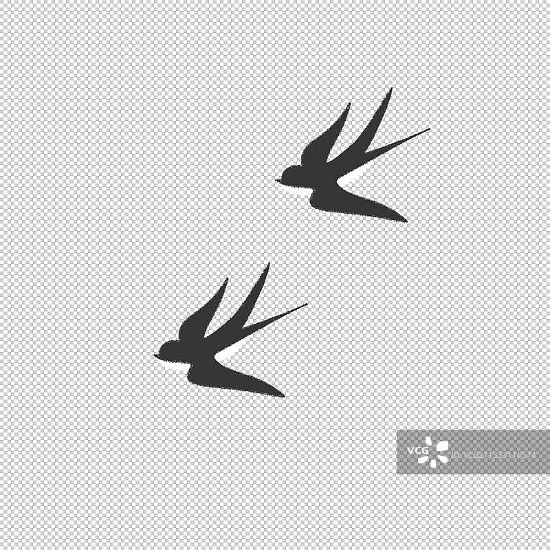 两只燕子插画元素图片素材