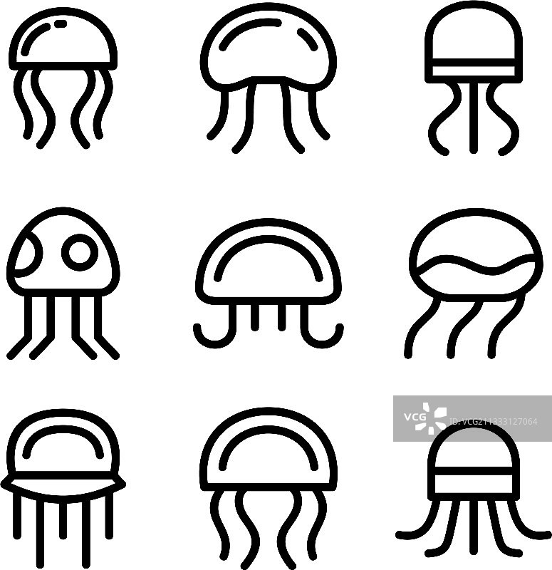 水母图标或Logo独立标志符号图片素材