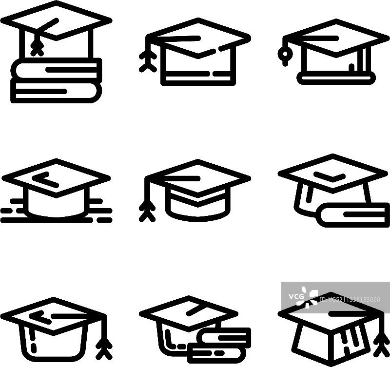 毕业帽图标或标志图片素材