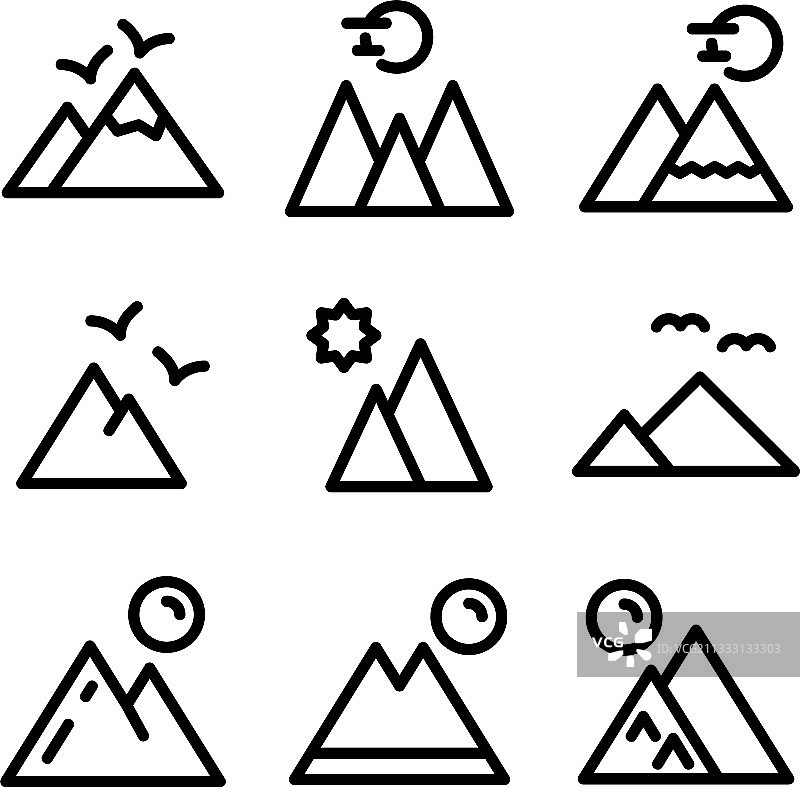 独立山脉图标或标志图片素材