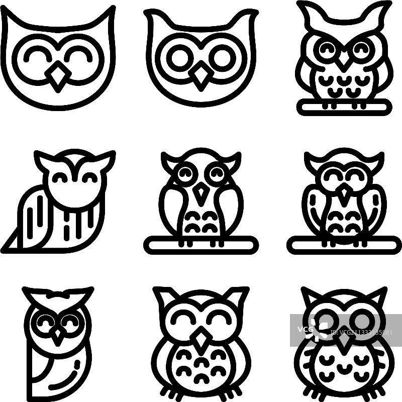 猫头鹰图标或标志图片素材