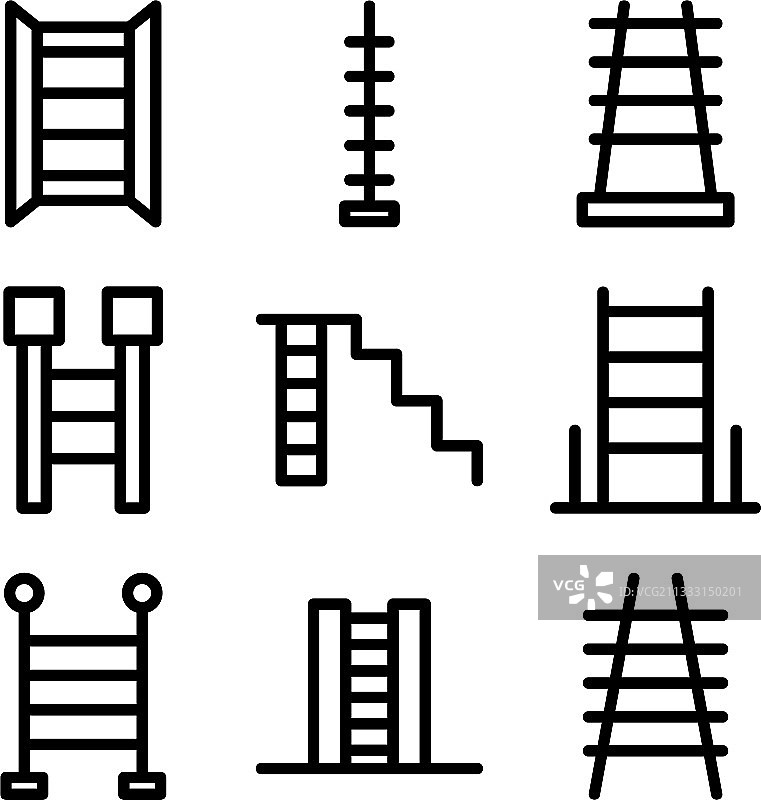 楼梯图标或标志（独立符号）图片素材