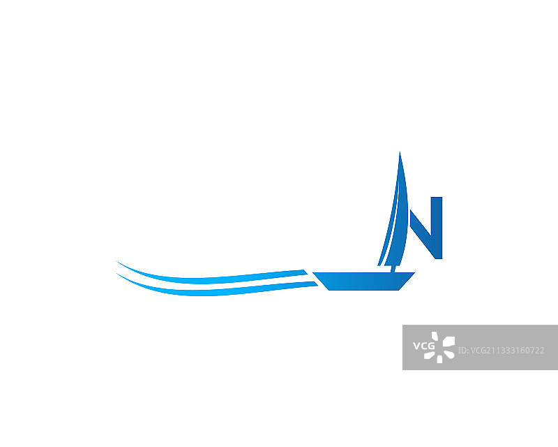 字母N帆船标志设计图片素材