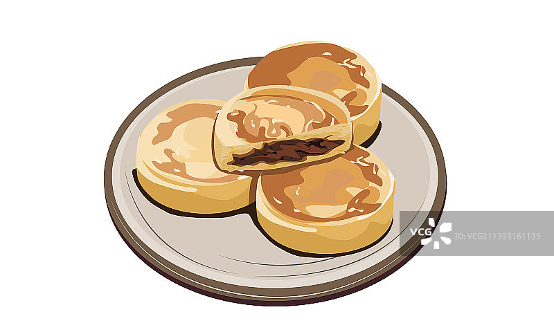 白底烧饼或火烧图片素材