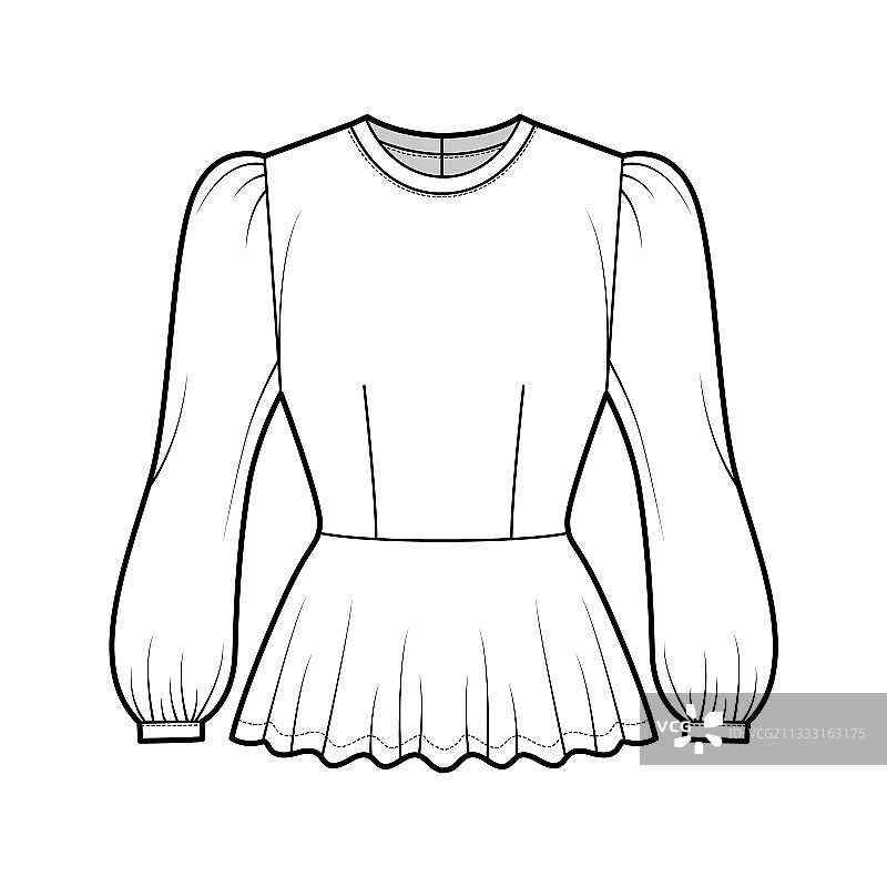 带下摆的时尚女衬衫图片素材