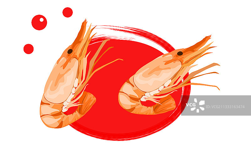 白色背景上的微距对虾图片素材