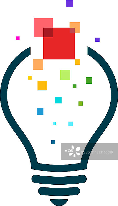 现代科技灯泡Logo设计理念像素图片素材