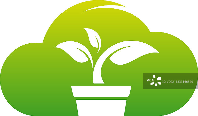 绿色云技术标志设计理念图片素材