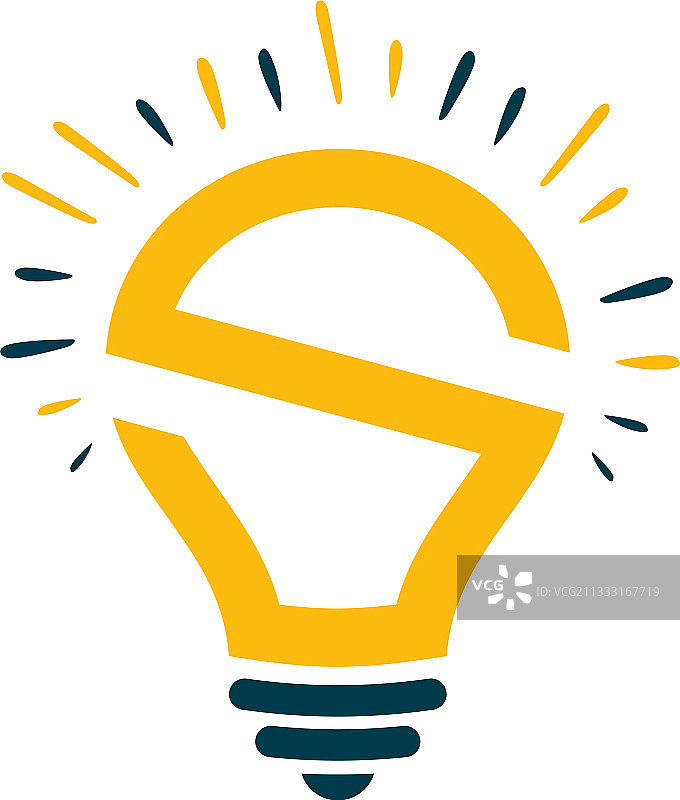 S首字母灯泡创意标志概念图片素材