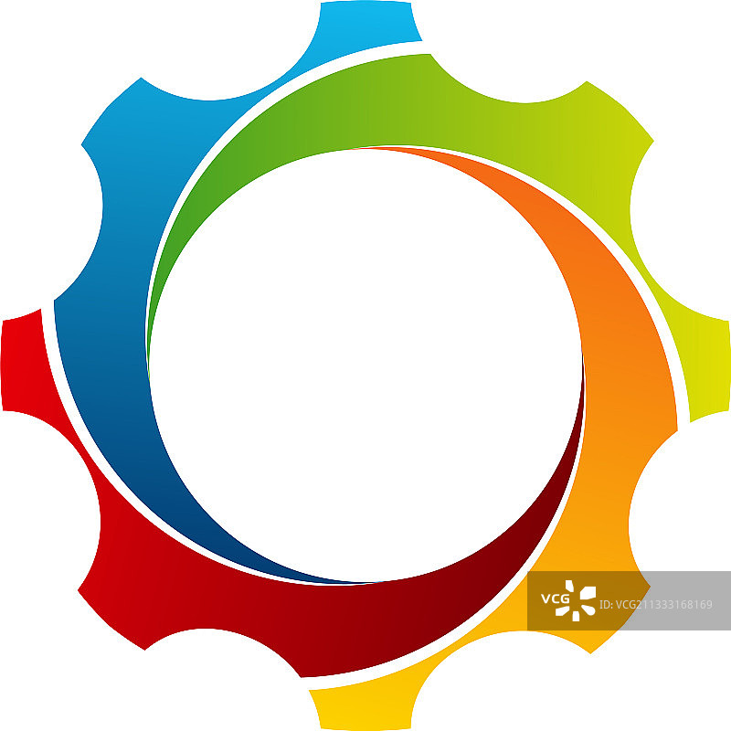 现代像素齿轮科技logo设计符号图片素材